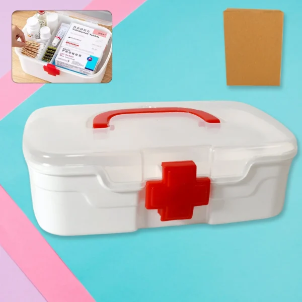 Medical Box, 1 Piece, Indoor Outdoor Medical Utility, Medicine Storage Box, Detachable Tray